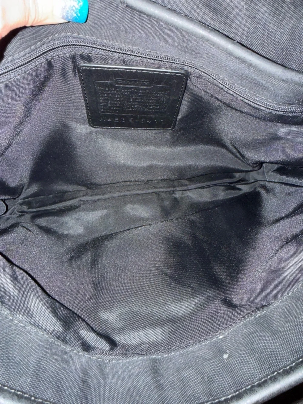 Coach Vintage Black Canvas and Nylon Leather Trim Messenger Bag